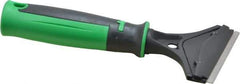 Unger - Stiff Carbon Steel 1-Edge Scraper - 4" Blade Length, Plastic Handle - Industrial Tool & Supply