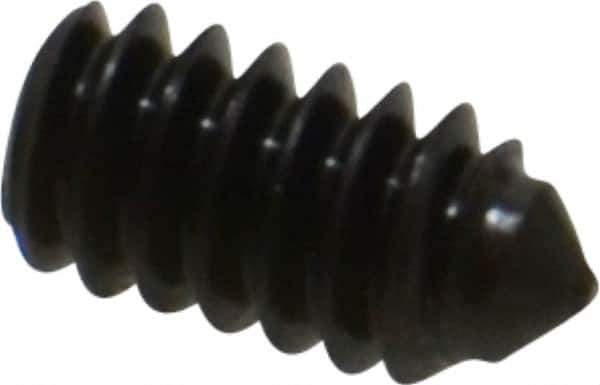 Value Collection - #10-24 UNC, 3/8" OAL, Cone Point Set Screw - Grade 8 Alloy Steel, 3/32" Key - Industrial Tool & Supply