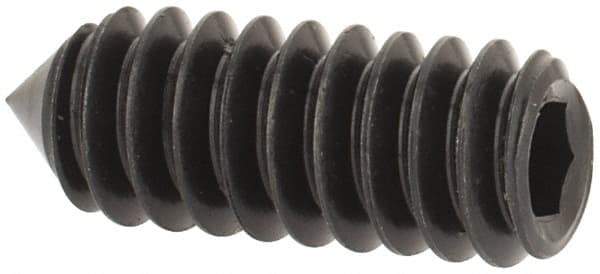 Value Collection - #10-24 UNC, 1/2" OAL, Cone Point Set Screw - Grade 8 Alloy Steel, 3/32" Key - Industrial Tool & Supply