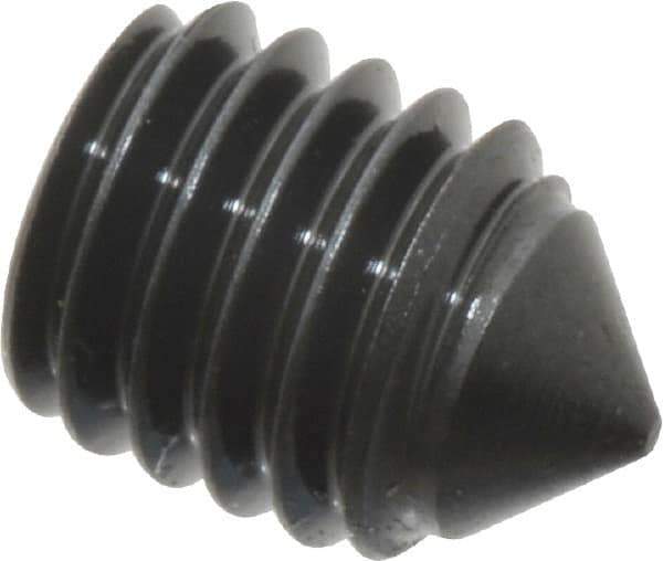 Value Collection - #10-32 UNF, 1/4" OAL, Cone Point Set Screw - Grade 8 Alloy Steel, 3/32" Key - Industrial Tool & Supply