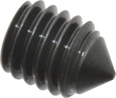 Value Collection - #10-32 UNF, 1/4" OAL, Cone Point Set Screw - Grade 8 Alloy Steel, 3/32" Key - Industrial Tool & Supply