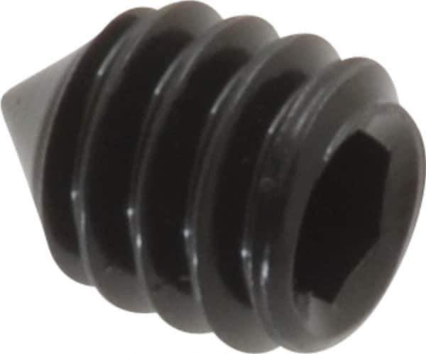 Value Collection - 1/4-20 UNC, 5/16" OAL, Cone Point Set Screw - Grade 8 Alloy Steel, 1/8" Key - Industrial Tool & Supply