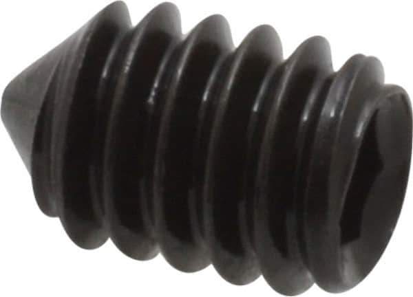 Value Collection - 1/4-20 UNC, 3/8" OAL, Cone Point Set Screw - Grade 8 Alloy Steel, 1/8" Key - Industrial Tool & Supply
