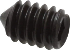 Value Collection - 1/4-20 UNC, 3/8" OAL, Cone Point Set Screw - Grade 8 Alloy Steel, 1/8" Key - Industrial Tool & Supply