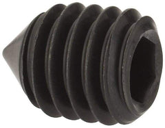 Value Collection - 3/8-16 UNC, 1/2" OAL, Cone Point Set Screw - Grade 8 Alloy Steel, 3/16" Key - Industrial Tool & Supply