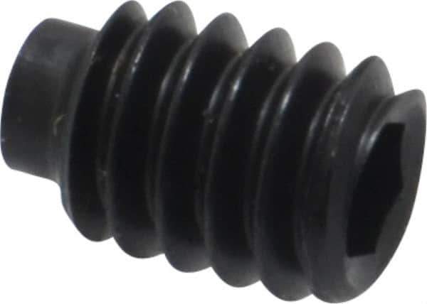 Value Collection - 1/4-20 UNC, 3/8" OAL, Half Dog Point Set Screw - Grade 8 Alloy Steel, 1/8" Key - Industrial Tool & Supply