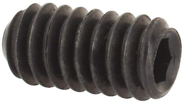 Value Collection - #5-40 UNC, 1/4" OAL, Flat Point Set Screw - Grade 8 Alloy Steel, 1/16" Key - Industrial Tool & Supply