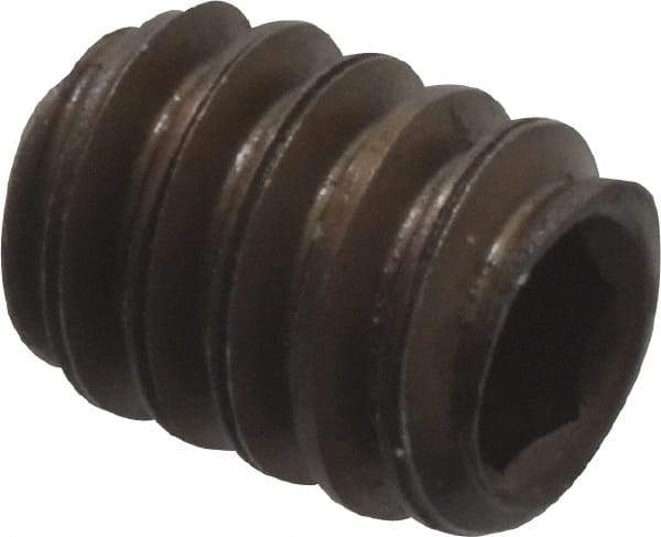 Value Collection - #10-24 UNC, 1/4" OAL, Flat Point Set Screw - Grade 8 Alloy Steel, 3/32" Key - Industrial Tool & Supply