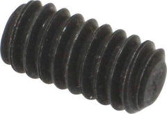 Value Collection - 1/4-20 UNC, 1/2" OAL, Flat Point Set Screw - Grade 8 Alloy Steel, 1/8" Key - Industrial Tool & Supply