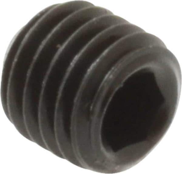 Value Collection - 1/4-28 UNF, 1/4" OAL, Flat Point Set Screw - Grade 8 Alloy Steel, 1/8" Key - Industrial Tool & Supply