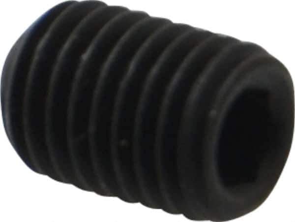 Value Collection - 1/4-28 UNF, 3/8" OAL, Flat Point Set Screw - Grade 8 Alloy Steel, 1/8" Key - Industrial Tool & Supply