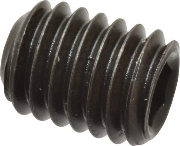 Value Collection - 3/8-16 UNC, 1/2" OAL, Flat Point Set Screw - Grade 8 Alloy Steel, 3/16" Key - Industrial Tool & Supply