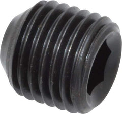 Value Collection - 3/8-24 UNF, 3/8" OAL, Flat Point Set Screw - Grade 8 Alloy Steel, 3/16" Key - Industrial Tool & Supply