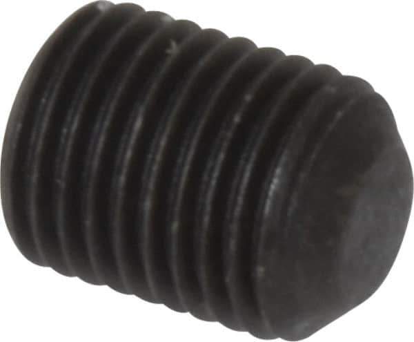 Value Collection - 3/8-24 UNF, 1/2" OAL, Flat Point Set Screw - Grade 8 Alloy Steel, 3/16" Key - Industrial Tool & Supply