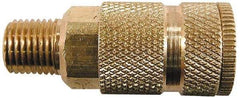 Coilhose Pneumatics - 1/2 Male NPT Industrial Pneumatic Hose Coupler - Brass, 3/8" Body Diam - Industrial Tool & Supply