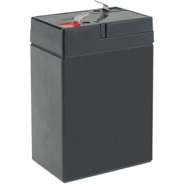 Mule - Lead-Acid, Quick-Disconnect Tab Terminal, 6 Volt, 4.5 Amp, Lead Rechargeable Battery - 3/16" Tab Width x 0.032" Tab Thickness, 1.77" Wide x 3.98" High x 2.76" Deep - Industrial Tool & Supply