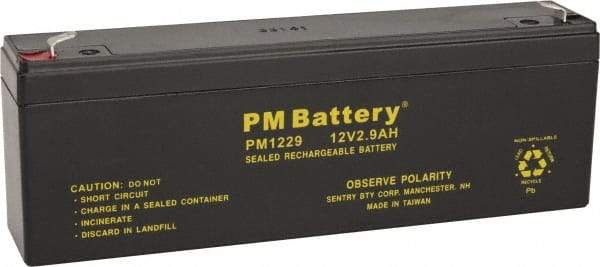 Mule - Lead-Acid, Quick-Disconnect Tab Terminal, 12 Volt, 2.3 Amp, Lead Rechargeable Battery - 4.8mm Tab Width x 0.8mm Tab Thickness, 1.38" Wide x 2.64" High x 7" Deep - Industrial Tool & Supply