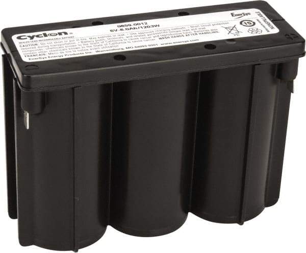 Mule - Pure Lead, Quick-Disconnect Tab Terminal, 6 Volt, 8 Amp, Lead Rechargeable Battery - 1/4" Tab Width x 0.032" Tab Thickness, 2.11" Wide x 4" High x 5.47" Deep - Industrial Tool & Supply