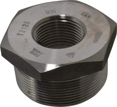 Merit Brass - 2 x 1" Grade 316/316L Stainless Steel Pipe Hex Bushing - MNPT x FNPT End Connections, 3,000 psi - Industrial Tool & Supply