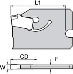 Kennametal - 3/4" Blade Height, 0.0669" Blade Width, 1" OAL, Neutral Cut, Single End Indexable Cut-Off Blade - 16mm Max Depth of Cut, A2BHSN Blade - Industrial Tool & Supply