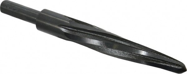 Made in USA - 25/32" Reamer Diam, 13/32" Small End Diam, 1/2" Diam Straight Shank, 5" Flute, Bridge Reamer - Industrial Tool & Supply