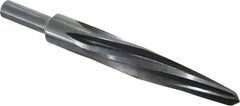 Made in USA - 13/16" Reamer Diam, 7/16" Small End Diam, 1/2" Diam Straight Shank, 4-1/2" Flute, Bridge Reamer - Industrial Tool & Supply