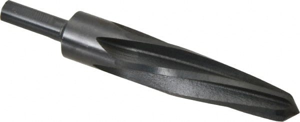 Made in USA - 1-1/16" Reamer Diam, 5/8" Small End Diam, 1/2" Diam Straight Shank, 5" Flute, Bridge Reamer - Industrial Tool & Supply