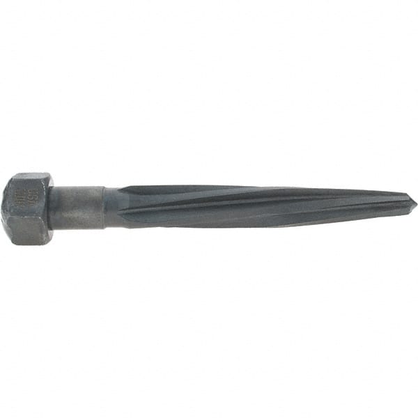 Made in USA - 11/16" Reamer Diam, 3/8" Small End Diam, 1-1/16" Hex Shank, 4-1/2" Flute, Car Reamer - Industrial Tool & Supply