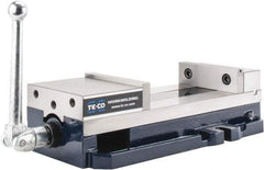 TE-CO - 6" Jaw Width, 9" Jaw Opening Capacity, Horizontal Stationary Machine Vise - Manual Operation, 8,200 Lb Capacity, 1 Station, 437.03mm Long x 117.48mm High x 1-1/2" Deep, 44.45mm Jaw Height - Industrial Tool & Supply