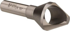 M.A. Ford - 1-1/8" Head Diam, 1/2" Shank Diam, 0 Flute 60° High Speed Steel Countersink - Bright Finish, 2-7/8" OAL, Single End, Straight Shank, Right Hand Cut - Industrial Tool & Supply