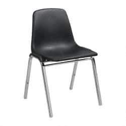NPS - Polypropylene Black Stacking Chair - Silver Frame, 22 Inch Wide x 22-1/4 Inch Deep x 31 Inch High - Industrial Tool & Supply