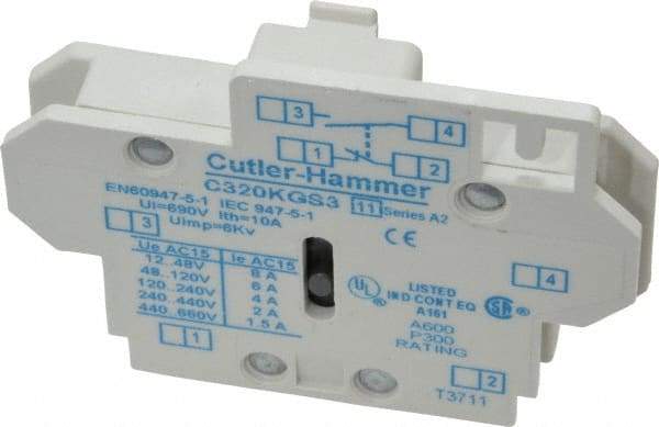 Eaton Cutler-Hammer - Starter Auxiliary Contact - For Use with 10-60A Contactors - Industrial Tool & Supply