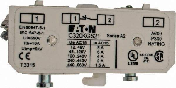 Eaton Cutler-Hammer - Starter Auxiliary Contact - For Use with 100-400A Contactors - Industrial Tool & Supply