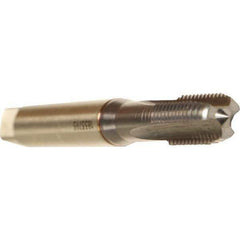 Emuge - #6-40 UNF 2BX 3 Flute TiCN Finish Cobalt Straight Flute Machine Tap - Modified Bottoming, Right Hand Thread, 2" OAL, 0.472" Thread Length, Oversize - Exact Industrial Supply