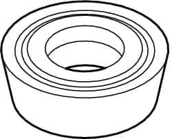 Kennametal - RDHX1003M0 LP Grade KC510M Carbide Milling Insert - TiAlN Finish, 0.1252" Thick, 10mm Inscribed Circle - Industrial Tool & Supply