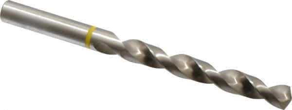 Accupro - 25/64" 130° Vanadium High Speed Steel Jobber Drill - Bright Finish, Right Hand Cut, Spiral Flute, Straight Shank, 133mm OAL, Split Point - Industrial Tool & Supply