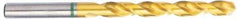 Accupro - 6mm 135° Cobalt Jobber Drill - TiN Finish, Right Hand Cut, Spiral Flute, Straight Shank, 93mm OAL, Split Point - Industrial Tool & Supply