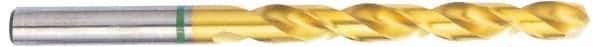Accupro - #22 135° Cobalt Jobber Drill - TiN Finish, Right Hand Cut, Spiral Flute, Straight Shank, 75mm OAL, Split Point - Industrial Tool & Supply