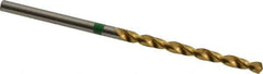 Accupro - #39 135° Cobalt Jobber Drill - TiN Finish, Right Hand Cut, Spiral Flute, Straight Shank, 57mm OAL, Split Point - Industrial Tool & Supply