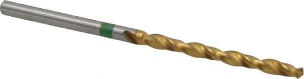 Accupro - #32 135° Cobalt Jobber Drill - TiN Finish, Right Hand Cut, Spiral Flute, Straight Shank, 61mm OAL, Split Point - Industrial Tool & Supply