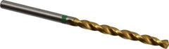 Accupro - 9/64" 135° Cobalt Jobber Drill - TiN Finish, Right Hand Cut, Spiral Flute, Straight Shank, 70mm OAL, Split Point - Industrial Tool & Supply