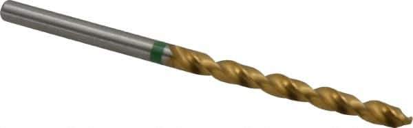 Accupro - #27 135° Cobalt Jobber Drill - TiN Finish, Right Hand Cut, Spiral Flute, Straight Shank, 70mm OAL, Split Point - Industrial Tool & Supply