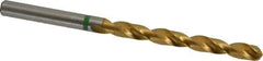 Accupro - #2 130° Cobalt Jobber Drill - TiN Finish, Right Hand Cut, Spiral Flute, Straight Shank, 93mm OAL, Split Point - Industrial Tool & Supply