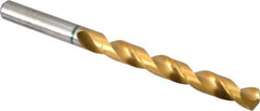 Accupro - 9mm 135° Cobalt Jobber Drill - TiN Finish, Right Hand Cut, Spiral Flute, Straight Shank, 125mm OAL, Split Point - Industrial Tool & Supply