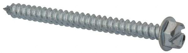 Value Collection - #14 Hex Washer Head Slotted Sheet Metal Screw - Steel, 3" Length Under Head, Grade 2 - Industrial Tool & Supply
