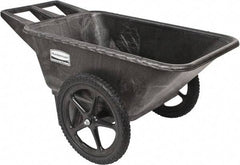 Rubbermaid - 7.5 Cu Ft, 300 Lb Capacity Wheelbarrow with 20" Radial Wheel - Plastic Handle, 58" Long x 32-3/4" Wide x 28-1/4" High, Black - Industrial Tool & Supply