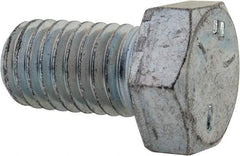 Made in USA - 1/2-13 UNC, 7/8" Length Under Head Hex Head Cap Screw - Fully Threaded, Grade 5 Steel, Zinc-Plated Finish, 3/4" Hex - Industrial Tool & Supply