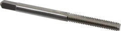 Hertel - #8-32 UNC 3 Flute Bright Finish High Speed Steel Straight Flute Standard Hand Tap - Bottoming, Right Hand Thread, 2-1/8" OAL, 3/4" Thread Length, H7 Limit - Exact Industrial Supply