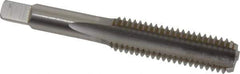 Hertel - 1/2-13 UNC 3B 3 Flute Bright Finish High Speed Steel Straight Flute Standard Hand Tap - Bottoming, Right Hand Thread, 3-3/8" OAL, 1-21/32" Thread Length, H3 Limit - Exact Industrial Supply