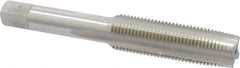 Hertel - 1/2-20 UNF 3B 4 Flute Bright Finish High Speed Steel Straight Flute Standard Hand Tap - Taper, Right Hand Thread, 3-3/8" OAL, H3 Limit - Exact Industrial Supply